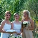 AUST NT AliceSprings 2002OCT19 Wedding SYMONS Ceremony 022  Cindy forwent bridesmaids and instead was attended by Kristen Bruhn, Lori Symons and Anita Bruhn. : 2002, Alice Springs, Australia, Date, Events, Month, NT, October, Places, Symons - Gavin & Cindy, Wedding, Year